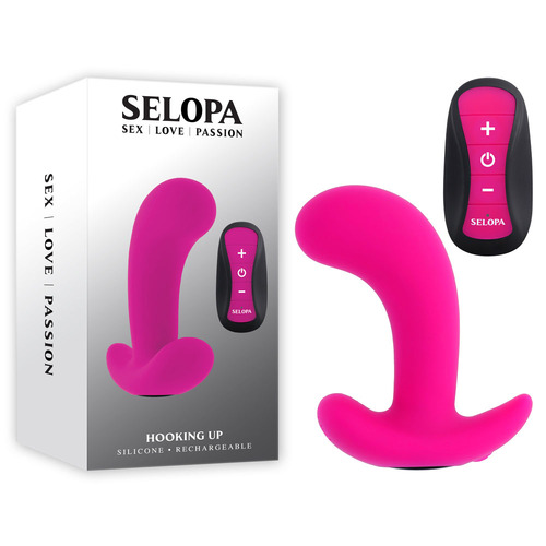 Selopa HOOKING UP Pink 9.5 cm USB Rechargeable Vibrator with Wireless Remote