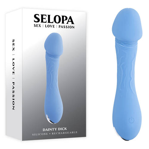 Selopa DAINTY DICK Baby Blue 11.9 cm USB Rechargeable Mini Vibrator