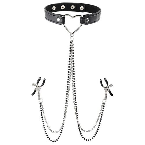 Sex and Mischief Amor Collar with Nipple Clamps