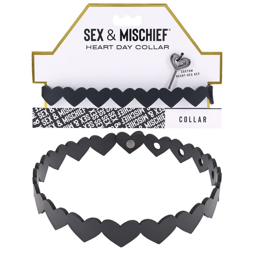 Sex & Mischief Heart Day Collar Black Collar