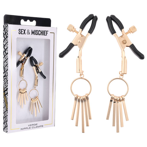 Sex & Mischief Verge Nipple Clamps Gold Nipple Clamps - Set of 2