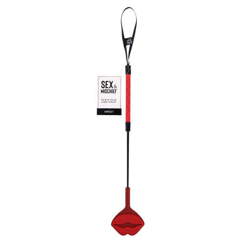 S&M Exs & Ohs Kiss Crop Red Silicone Tipped Crop Whip
