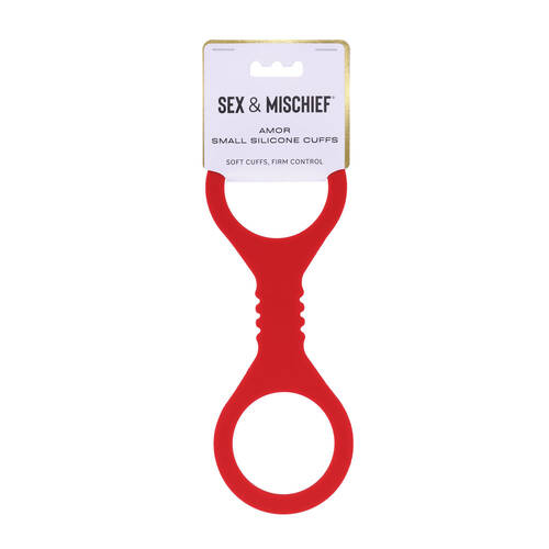 Sex & Mischief Amor Small Silicone Cuffs Red Small Restraints