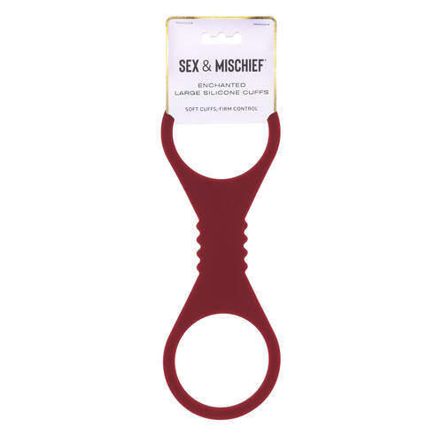 Sex & Mischief Enchanted Large Silicone Cuffs Burgundy Large Restraints