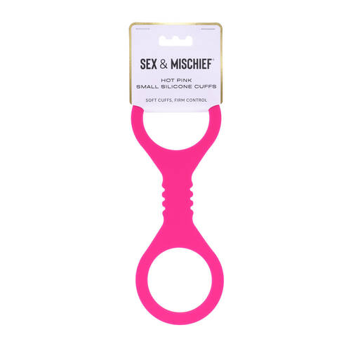Sex & Mischief Small Hot Pink Silicone Cuffs Hot Pink Small Restraints