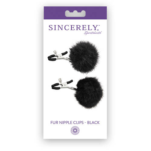 Sincerely Fur Nipple Clips-Black