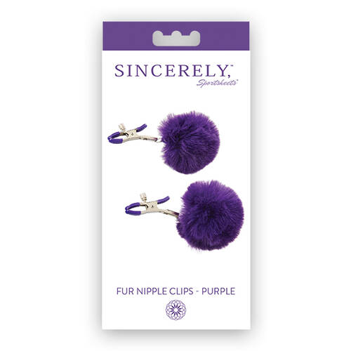 Sincerely Fur Nipple Clips-Purple