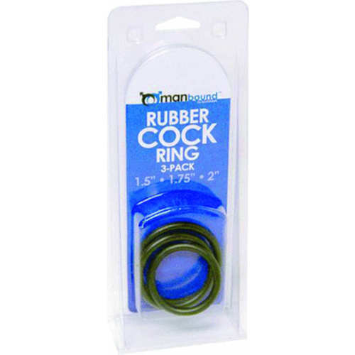 Manbound Rubber Cock Ring 3 Pack
