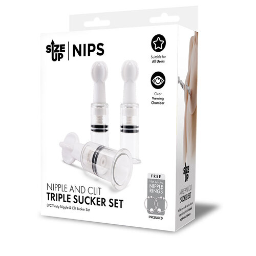 Nipple and Clit Triple Sucker Set