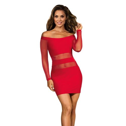 Off The Shoulder Mesh Panel Dress M