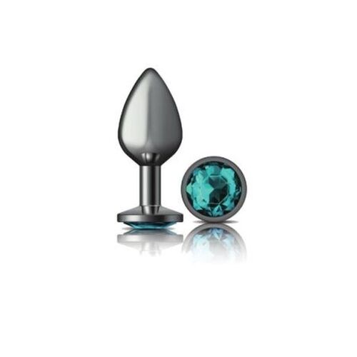 Round Butt Plug w Teal Jewel Medium