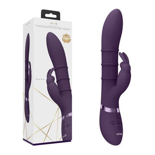 VIVE Sora - Purple Purple 24.2 cm USB Rechargeable Rabbit Vibrator