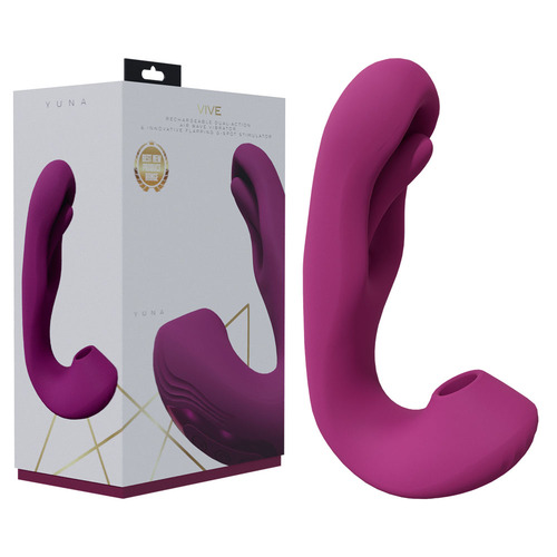 VIVE Yuna - Pink Pink USB Rechargeable Flapping Vibrator with Air Pulsation