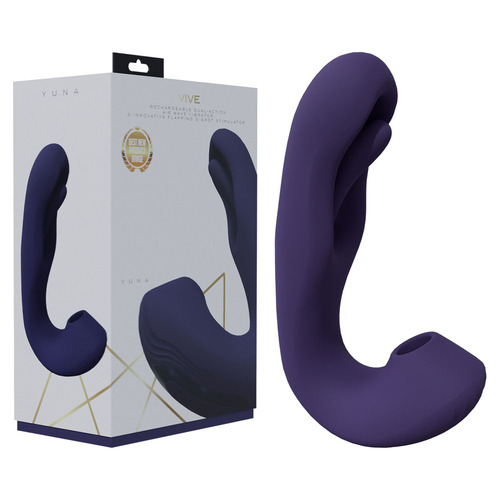 VIVE Yuna - Purple Purple USB Rechargeable Flapping Vibrator with Air Pulsation