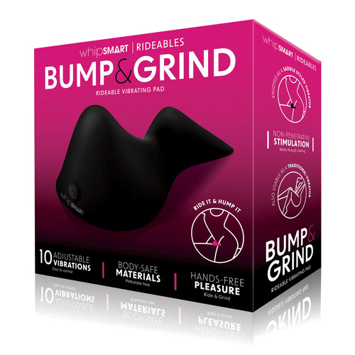 WhipSmart Bump & Grind Black Rechargeable Rideable Vibrating Pad