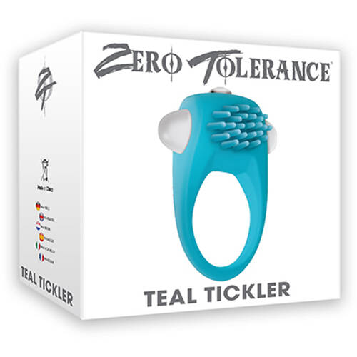 Teal Tickler Vibrating Cock Ring