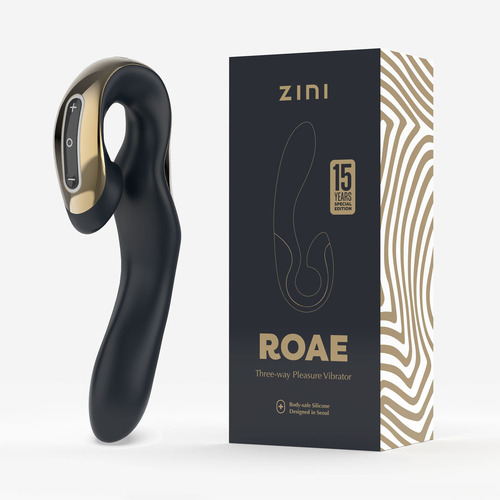Zini Roae Special Edition - Black/Gold Black/Gold 19.5 cm USB Rechargeable Vibrator